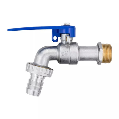 Verschließbarer blauer Hebel-Logo Customization Handle Water Irrigations-Messingbibcock